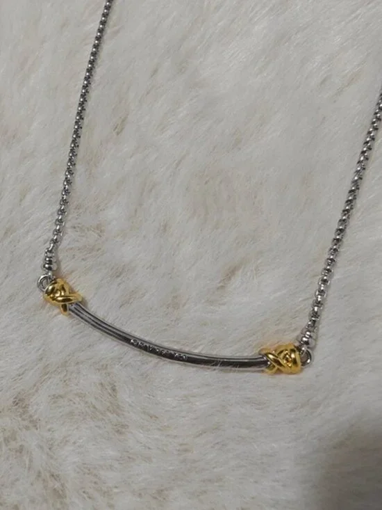 David Yurman Silver and Gold Necklace - Picture 5 of 6